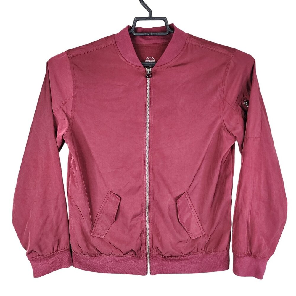 Boys Burgundy Wonder Nation Bomber Jacket Full Zip Long Sleeve Youth Size XXL 18